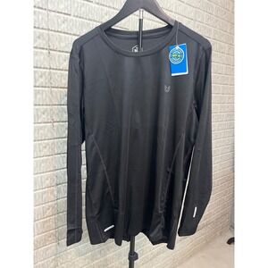 Northyard Mens Long Sleeve Athletic Shirt Black Performance Activewear M